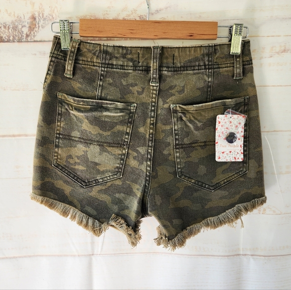 Free People Camo Denim Shorts - Picture 9 of 12